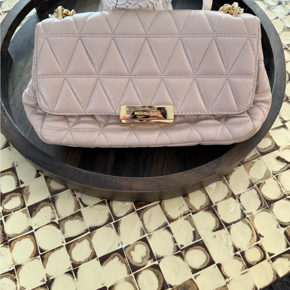Michael Kors Light Pink Quilted Shoulder Bag